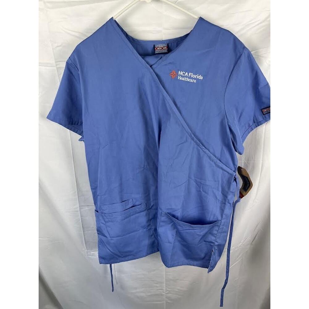 Cherokee Scrub Womens SET Large Blue Medical HCA Florida Heathcare NWT